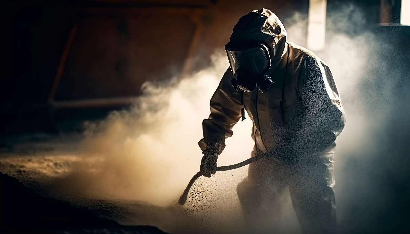 Applying protective coating after blasting